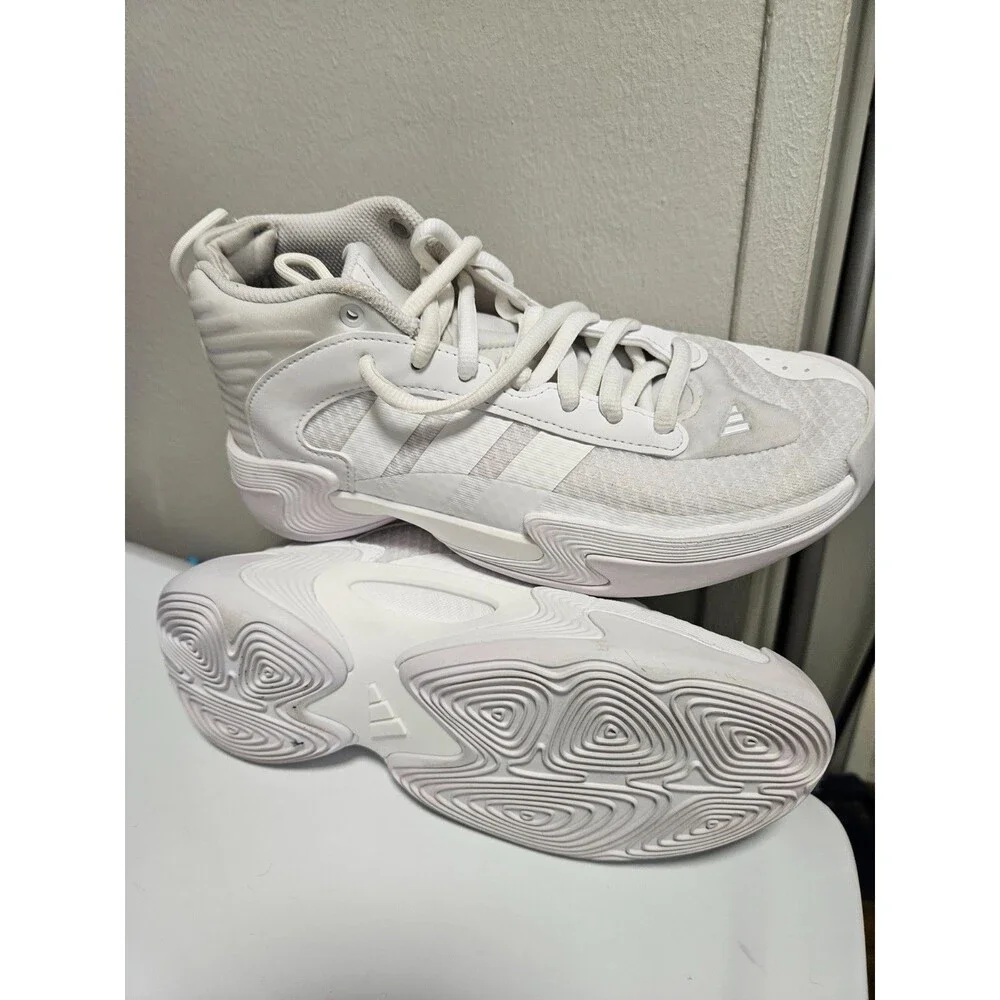 Adidas Womens Exhibit Select IG6627 White Basketball Shoes Sneakers Size 7